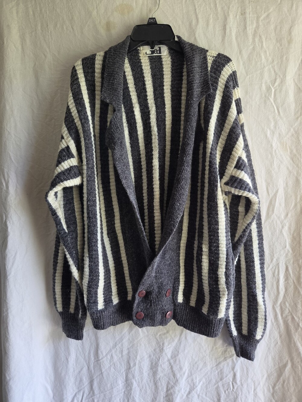 Vintage Jed Cardigan Sweater Medium Eclectic Grandpa 1990s Y2K Striped Relaxed